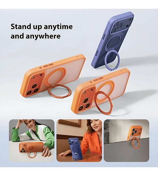  iPhone 17 Pro Funda Americana Soporte Giratorio 360° Magnetico Protección Total Camara