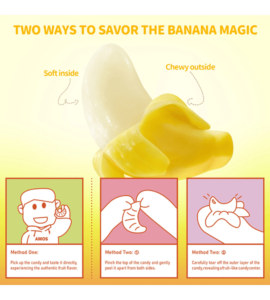 Gomas Peelerz Banano 65g Banana Rellenas Sabor Intenso