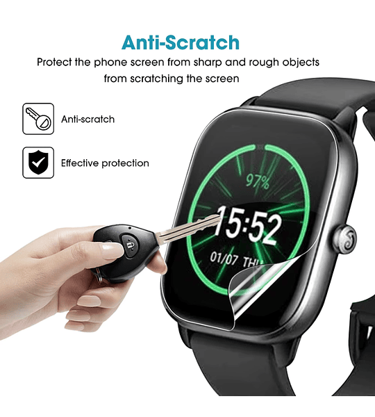 Hidrogel Amazfit Protector de Pantalla Smartwatch Irrompible (Elegir Modelo)