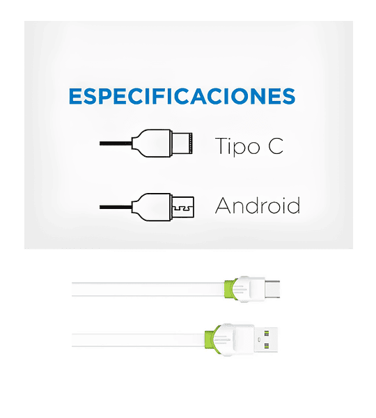 Cable LDNIO LS-35 USB a Tipo C 2 Metros Carga Rápida 2.4A Transferencia de Datos