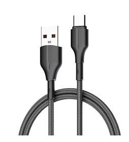 Cable LDNIO LS852 USB a C 2 Metros Carga Rápida 25W Cordón Reforzado Negro