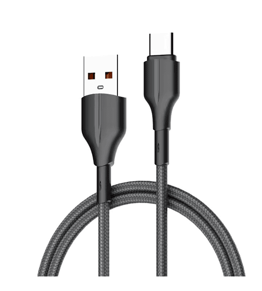 Cable LDNIO LS852 USB a C 2 Metros Carga Rápida 25W Cordón Reforzado Negro