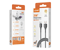 Cable LDNIO LS852 USB a C 2 Metros Carga Rápida 25W Cordón Reforzado Negro