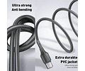 Cable LDNIO LS852 USB a C 2 Metros Carga Rápida 25W Cordón Reforzado Negro