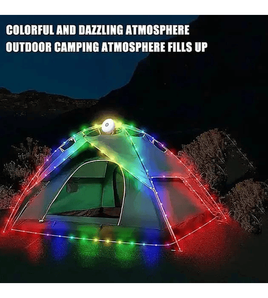 Luces LED Camping Recargables con Guirnalda 10 m Multicolor Lámpara Solar y USB