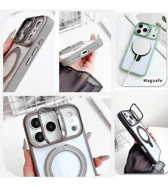 Funda Magnética iPhone 17 (Elegir)  MagSafe Soporte Anillo Protector de Cámara