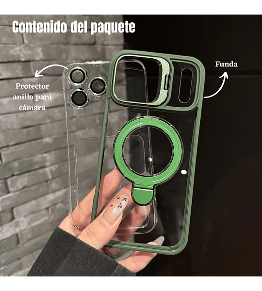Funda Magnética iPhone 17 (Elegir)  MagSafe Soporte Anillo Protector de Cámara