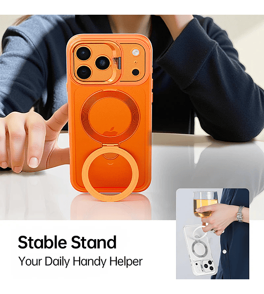 Funda Magnética iPhone 17 (Elegir)  MagSafe Soporte Anillo Protector de Cámara