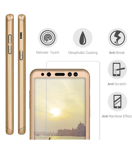 Funda Samsung A8 Plus Estuche 360 con Vidrio