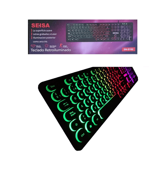 Teclado Gamer Slim Impermeable Led Alambrico Retroiluminado