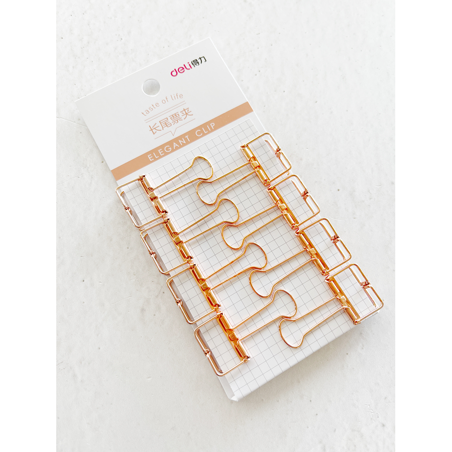 Set 8 Binder Clips Rosegold