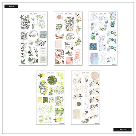 Floral Color Story - Stickers 5 láminas