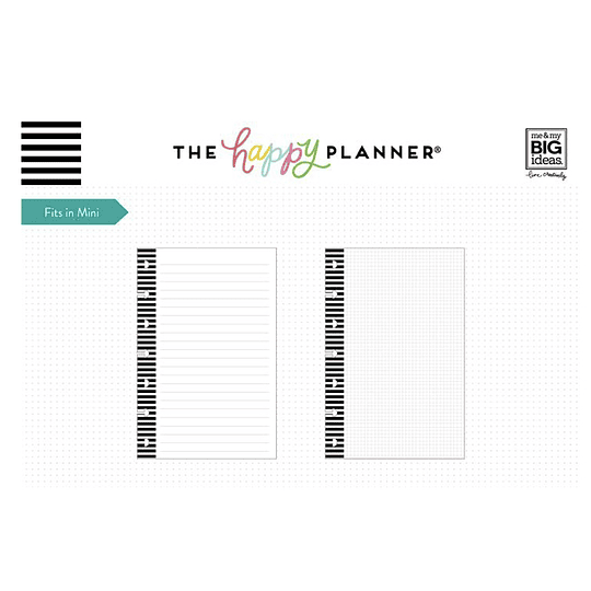 Insert Líneas y Cuadros Mini Happy Planner