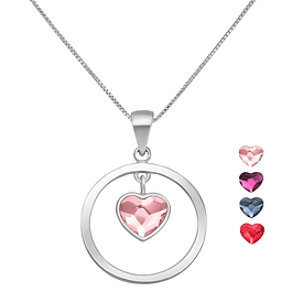 Collar Circle Love con Cristales Swarovski® de Plata 925 y Rodio