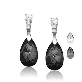 Aros Shine Drops con Cristales Swarovski® de Plata 925 y Rodio