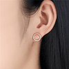 Aros Plata 925 Clear Circle Oro Rosa