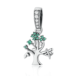 Arbol de la vida y libelula charms colgante plata 925