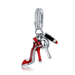 Beautiful in Red Charms Colgante Plata 925