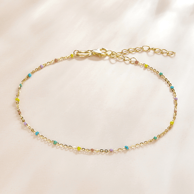 Pulsera Gold Rainbow Plata 925