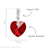 Aros Big Heart Colgante con Cristal Swarovski®- Plata 925