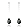 Aros Pear Silver Drop Colgantes con Cristal Swarovski®-Plata 925 y Rodio