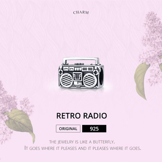 Charms Retro Radio Plata 925