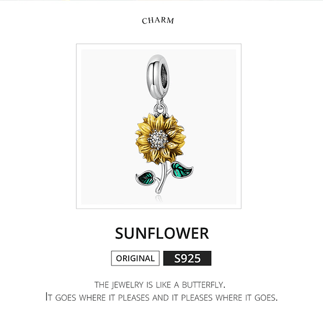 Sunflower Charms Colgante Plata 925
