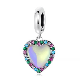 Colorful Heart Charms Colgante Plata 925