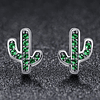 Aros Plata 925 Cactus Verde