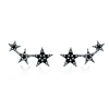 Aros de Plata 925 Triple Estrella Negro