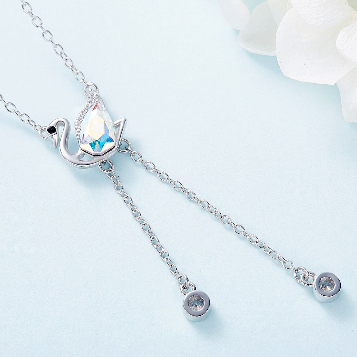 Collar Cisne Cristal Swarovski - Plata 925 y Rodio