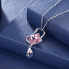 Collar Plata 925 Mariposa Cristal  Rosa
