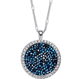 Collar Blue Circle con Cristales Swarovski® - Aleación y Rodio