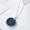 Collar Blue Circle con Cristales Swarovski® - Aleación y Rodio
