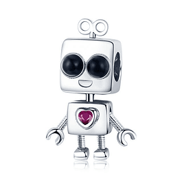 Robot Boy, Charms Colgante Plata 925