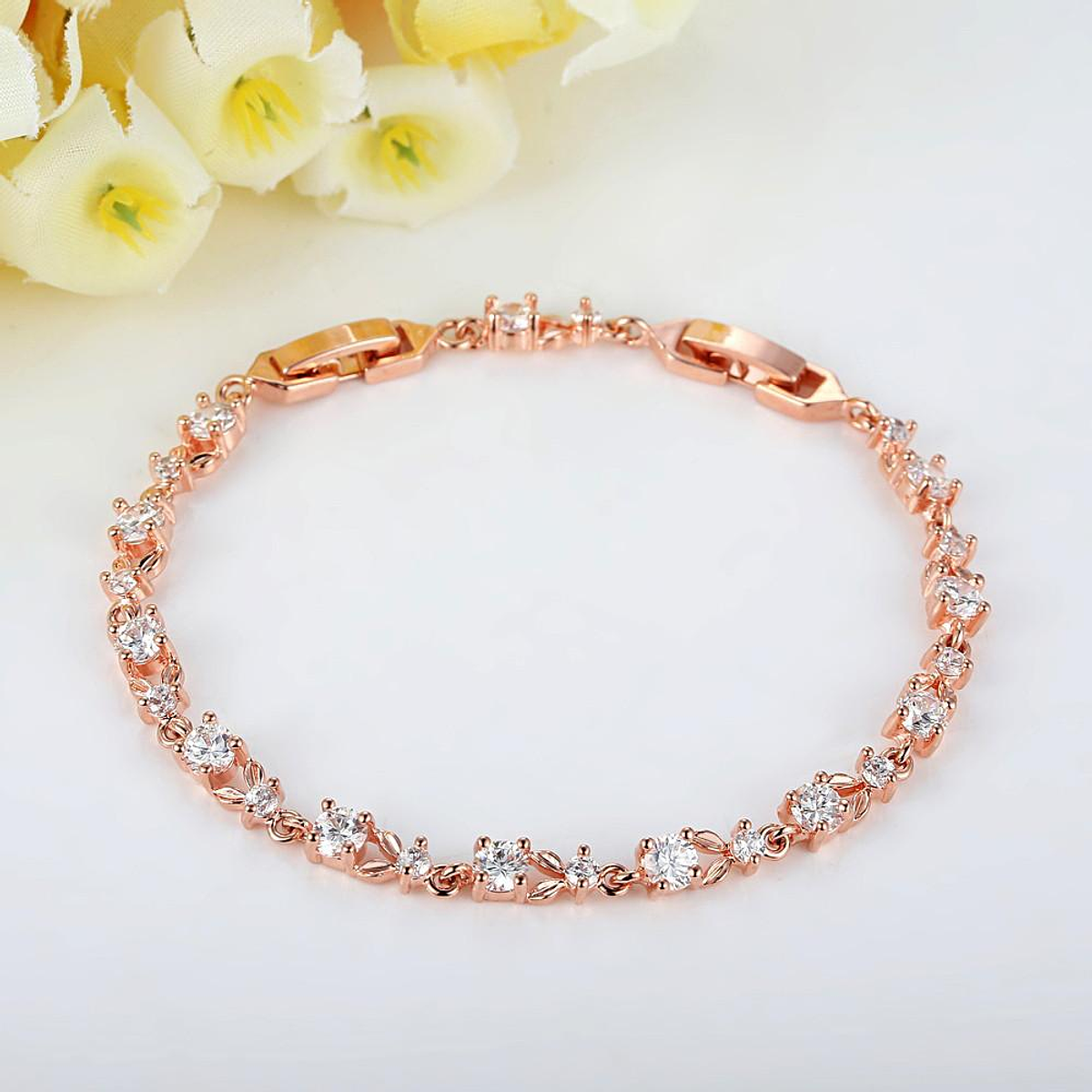 Pulsera Luxury con baño de oro rosado WH