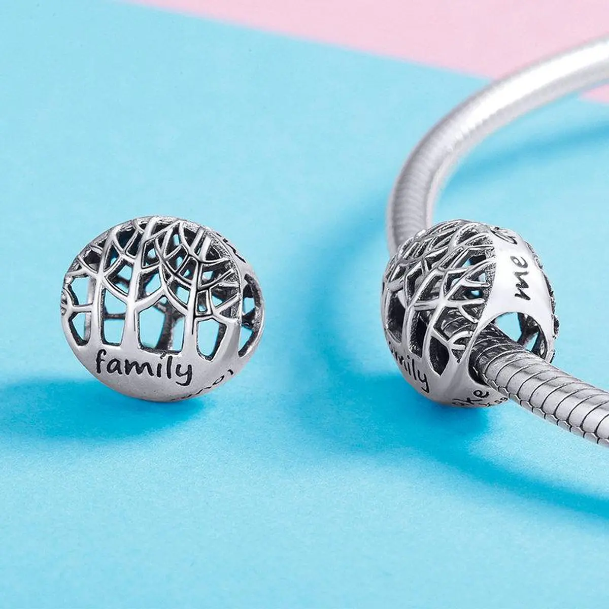 Charme « Family For Ever » En Argent Sterling S925 - Neuf Sans Emballage
