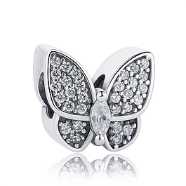 Butterfly White Charms Plata 925