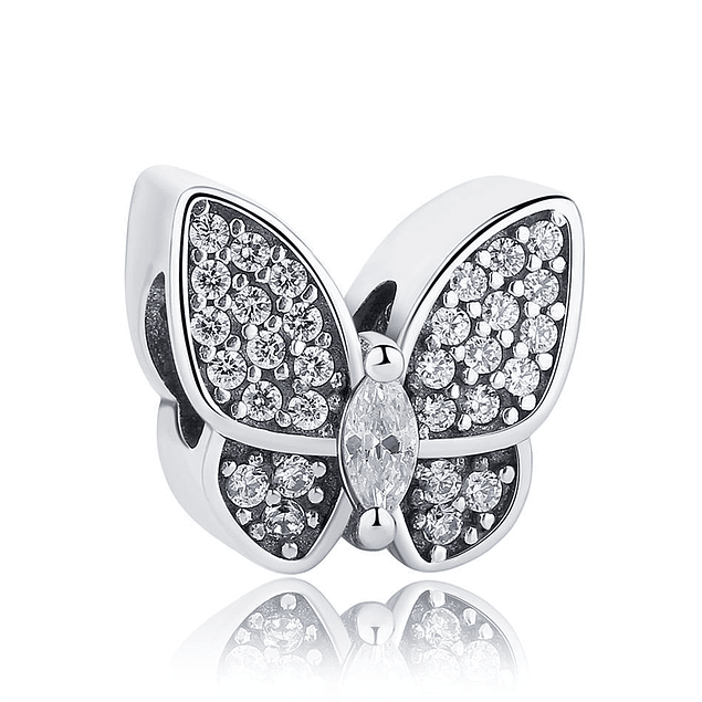 Butterfly White Charms Plata 925