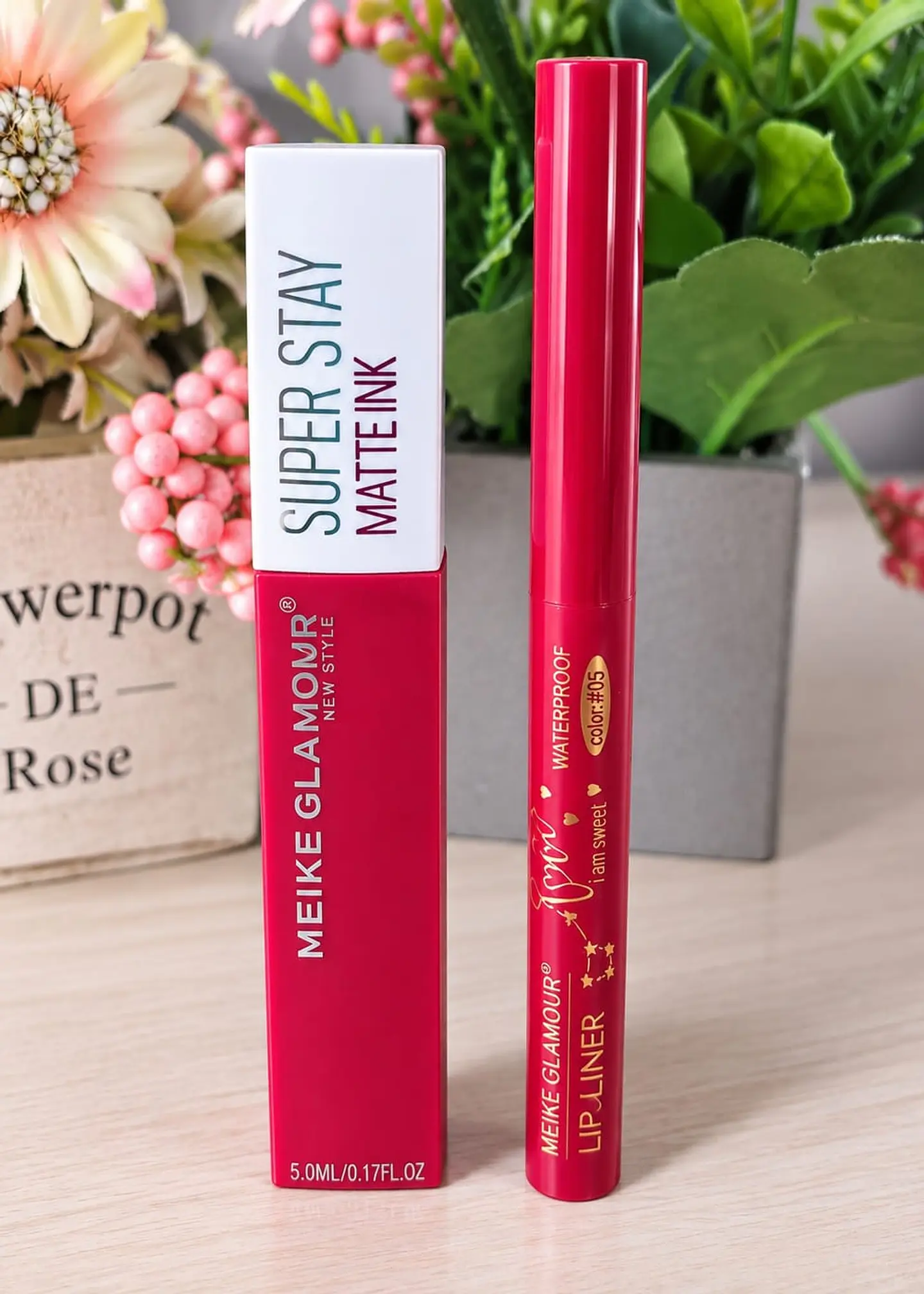 Labial Meik Glamour Dupe Matte Ink + Delineador Retráctil 4