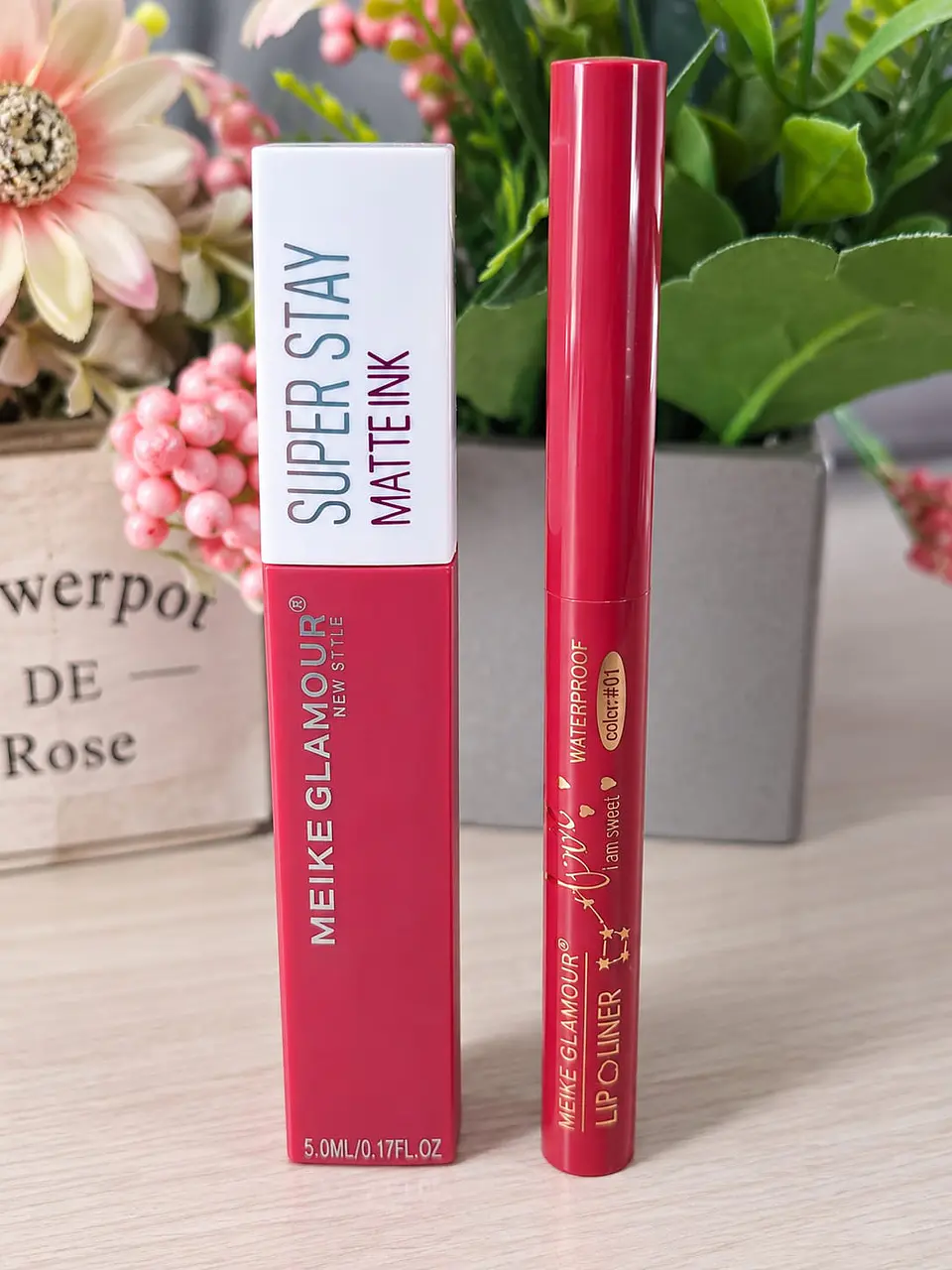 Labial Meik Glamour Dupe Matte Ink + Delineador Retráctil 5
