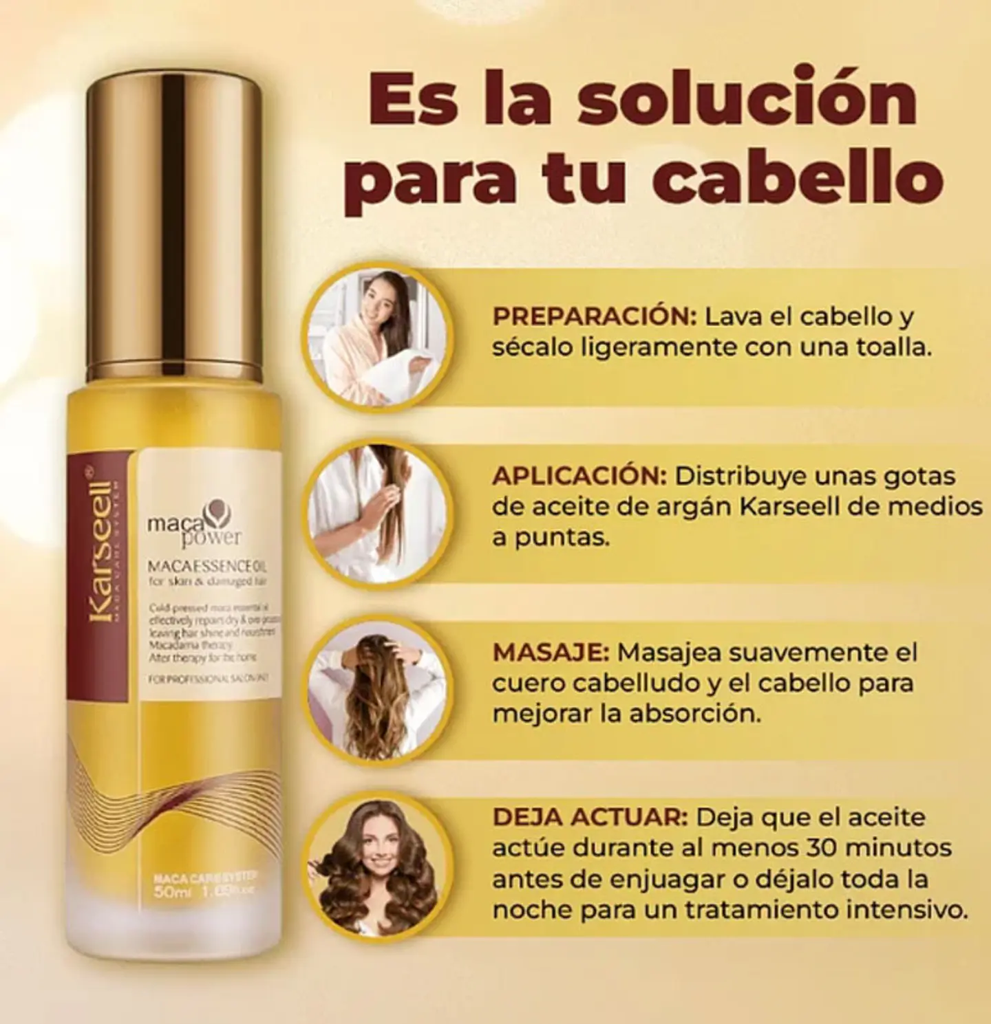 Aceite de Argán Marroquí para Restaurar el Cabello Karseell 2