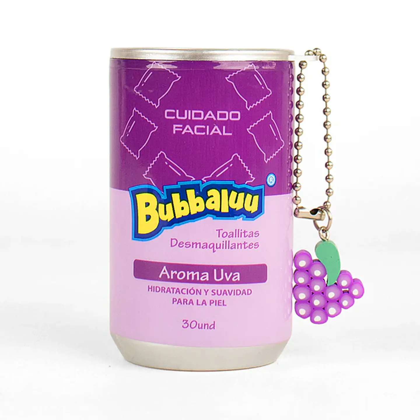 Toallas Desmaquillantes Bubbaluu en Tarro Uva 30 Unidades 1