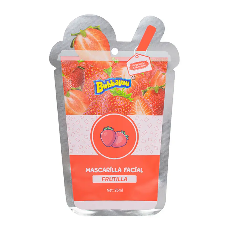Mascarilla Facial Bubbaluu Hidratación y Nutrición - FRUTILLA 1
