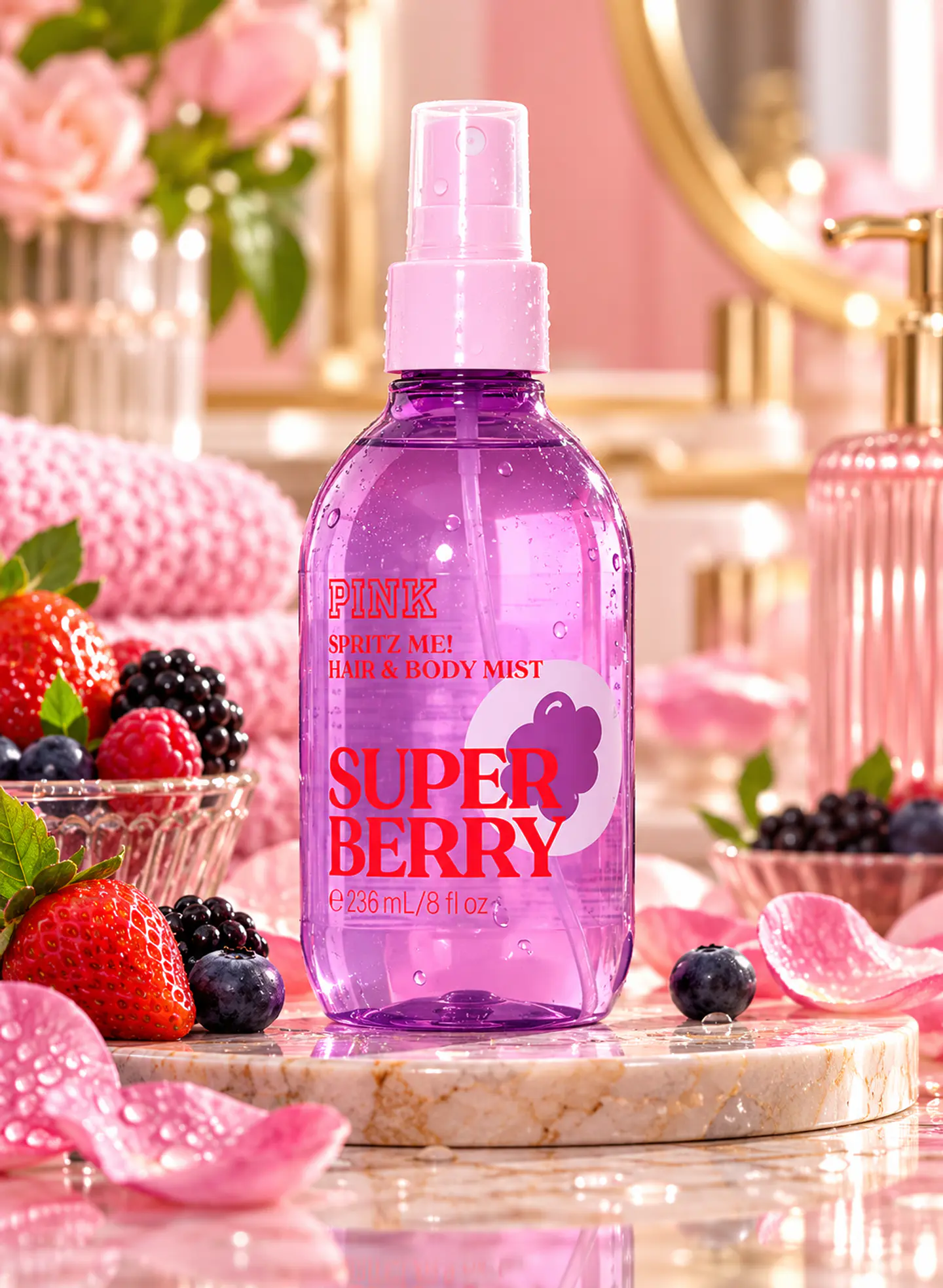 Body Mist y Perfume para Cabello Pink Super Berry 236 ml 1