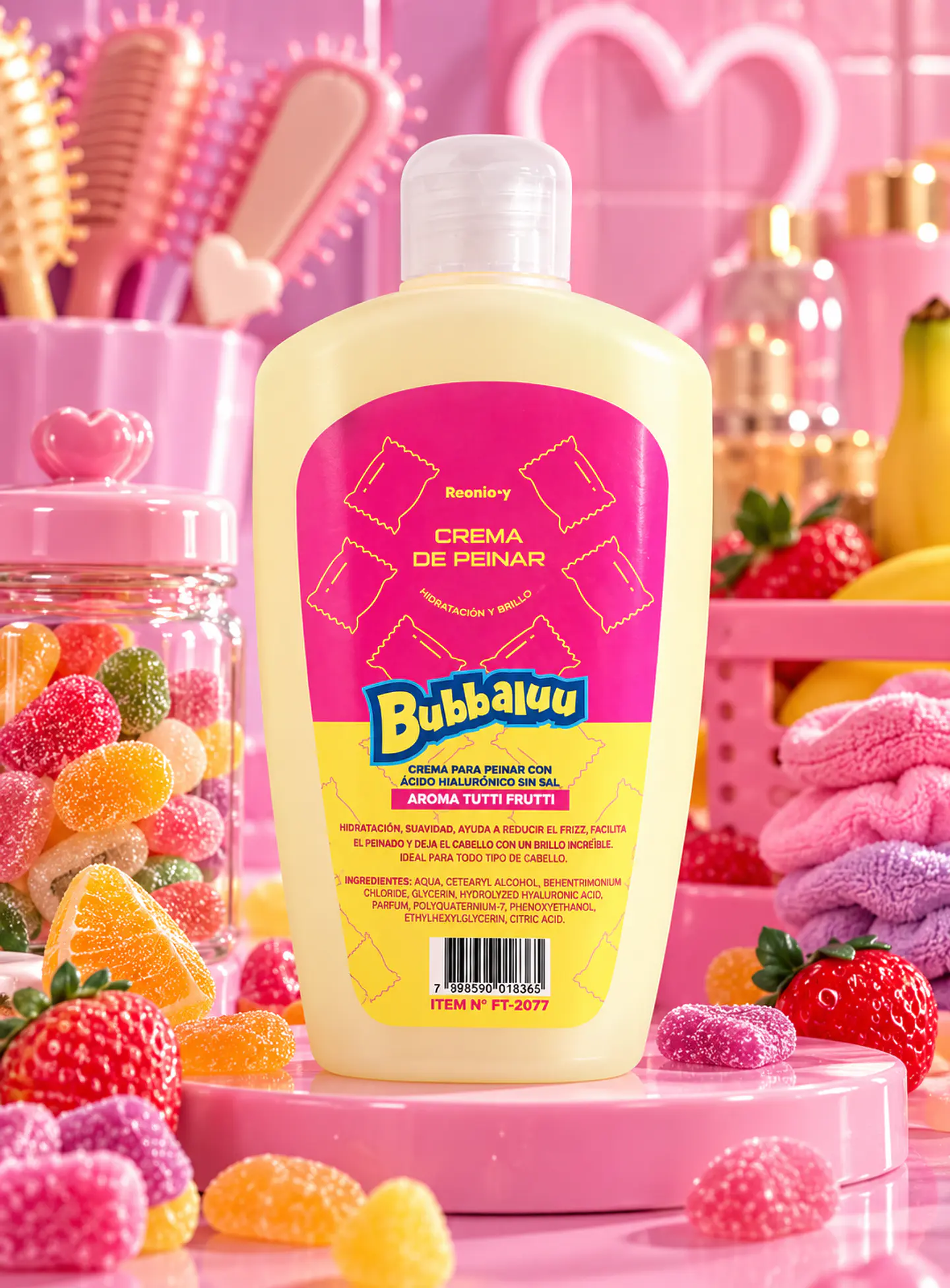 Crema para Peinar Cabellos Rizados Bubbaluu 250 ml – Aroma Tutti Fruti 1