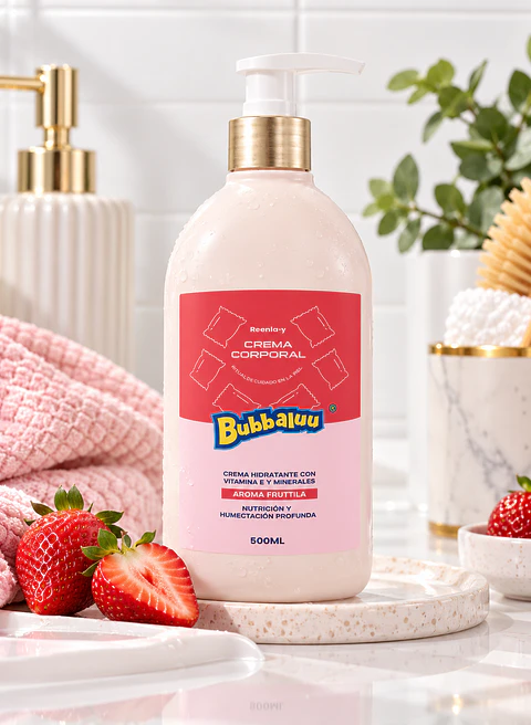 Loción Corporal Bubbaluu 500 ml – Aroma Frutilla