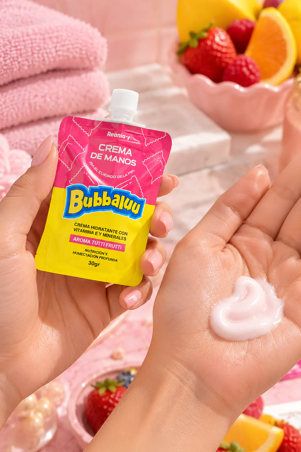 Crema de Manos Bubbaluu 30 g – Aroma Tutti Frutti 1