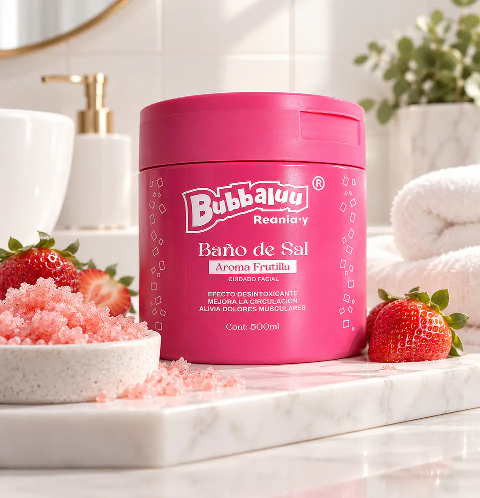 Exfoliante Baño de Sal de Frutilla – Exfoliante Corporal 1