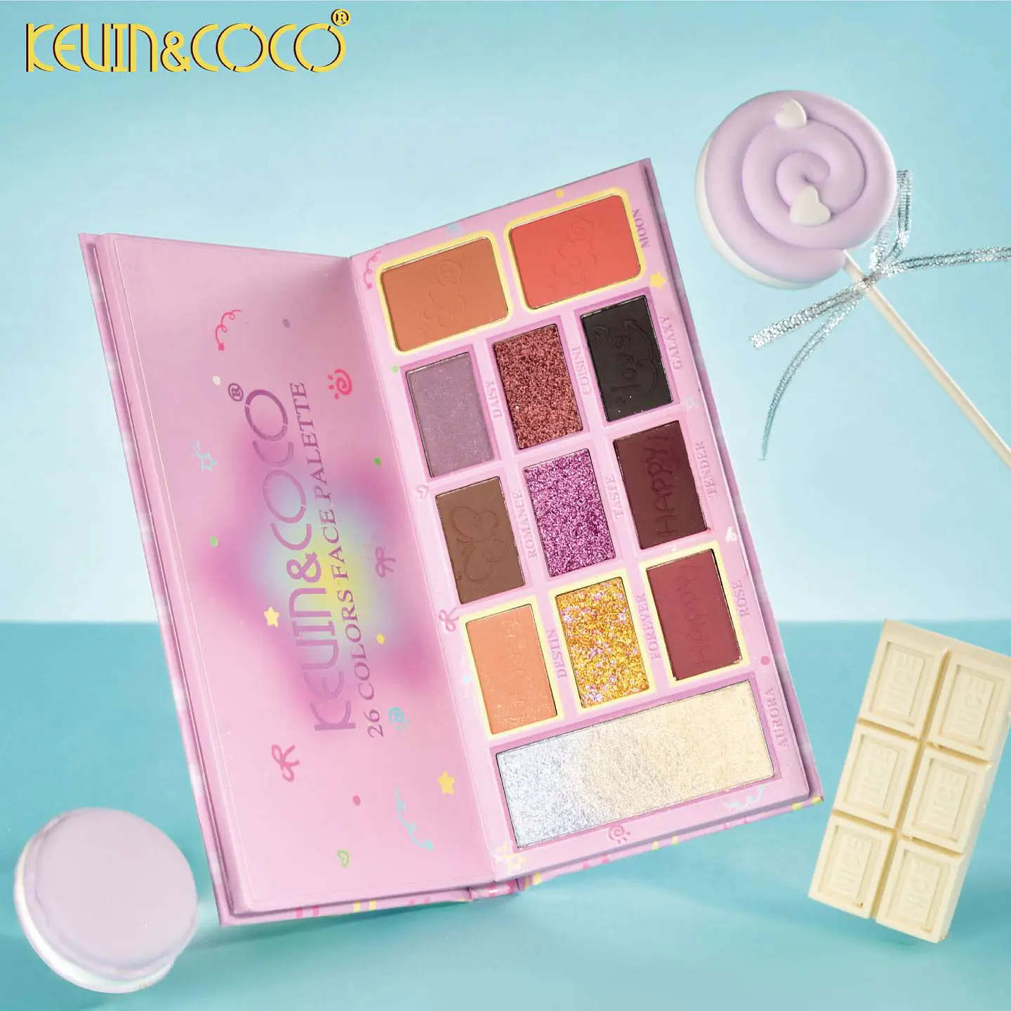 Paleta de Sombras 26 Colores Kevin & Coco – Diseño Cartera 3